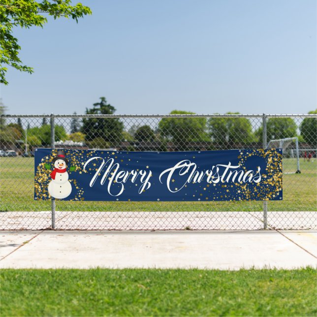 Indoor Outdoor Custom Banner-Merry Christmas Banner (Insitu)