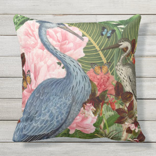 Indoor/Outdoor Herons Throw Pillow
