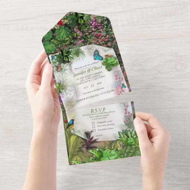 Indoor, Outdoor Nature in Bloom All In One Invitation (Tearaway)