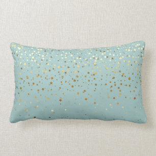 Indoor Petite Golden Stars Lumbar Pillow-Bay Blue Lumbar Cushion