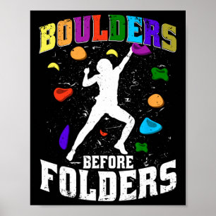 Indoor Rock Climbing Boulders Before Folders Poster