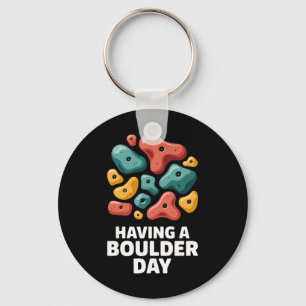Indoor Rock Climbing Having A Boulder Day Key Ring