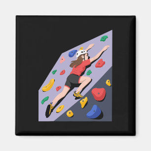 Indoor Rock Climbing Wall Art Magnet