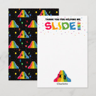 Indoor Slide Park Kids Playground Birthday Party Thank You Card