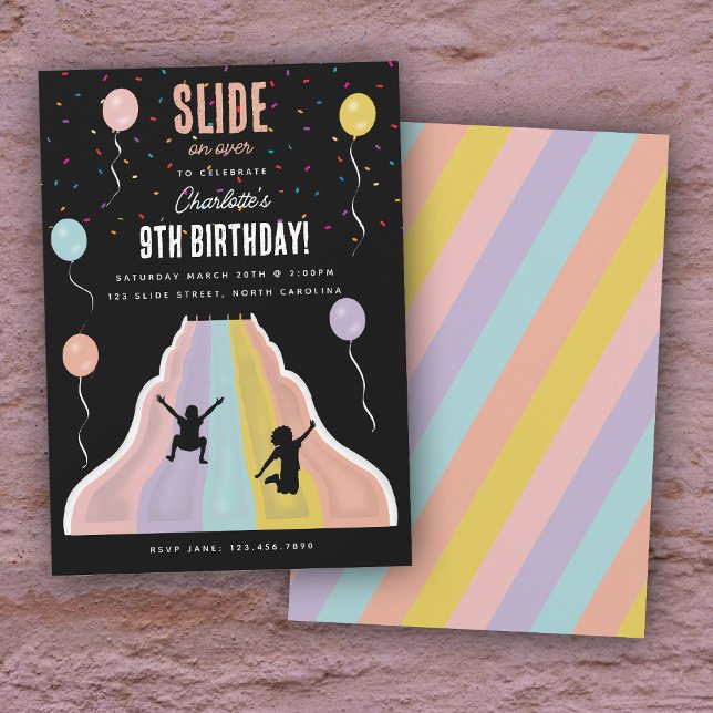 Indoor Slide Park Playground Girls Birthday Party Invitation (Indoor Slide Park Playground Girls Birthday Party Invitation)