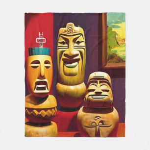 Indoor Tiki Life Ken Gauge Art Fleece Blanket