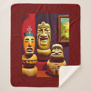 Indoor Tiki Life Ken Gauge Art Sherpa Blanket