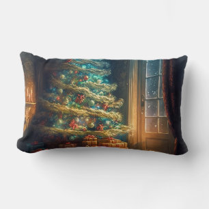 Indoors Christmas Tree Lumbar Pillow 13" x 21"