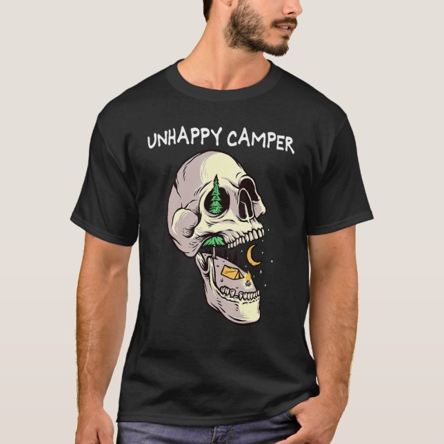 Indoorsy Unhappy Camper Camping Outdoors Unhappy C T-Shirt (Front)