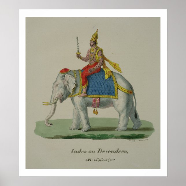 Indra, engraved by Marlet et Cie (colour litho) Poster (Front)