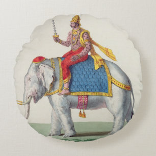 Indra or Devendra, from 'L'Inde francaise...', eng Round Cushion