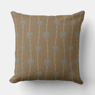Indulgent Ophelia Floral Beads Chain Stripes Gold Cushion