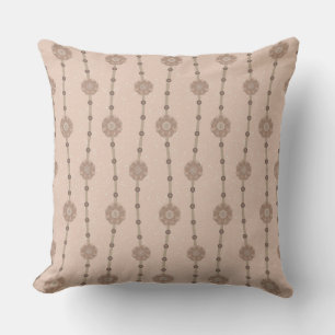 Indulgent Ophelia Floral Beads Chain Stripes Pink Cushion