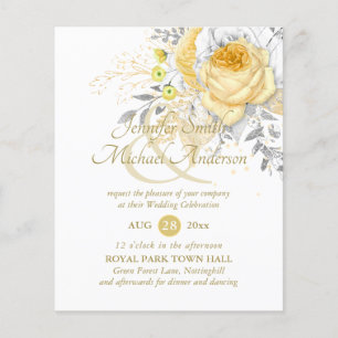 Indulgent White Gold Rose Bouquet Wedding Flowers