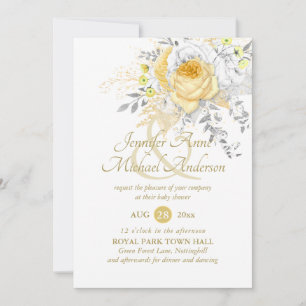 Indulgent White Gold Roses Bouquet Baby Shower