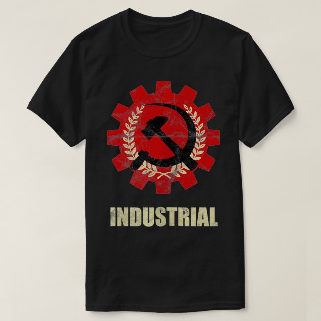 Industrial 80s 90s Dark Wave Rock Metal Punk EBM  T-Shirt (Design Front)