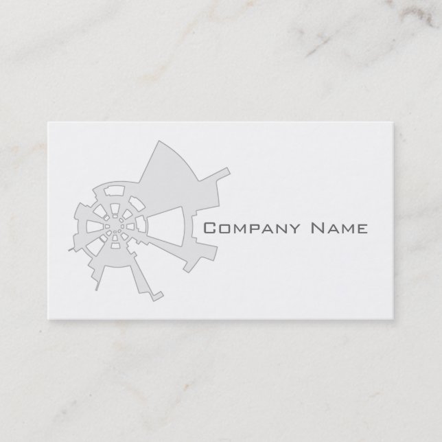 industrial abstract design white business card (Front)
