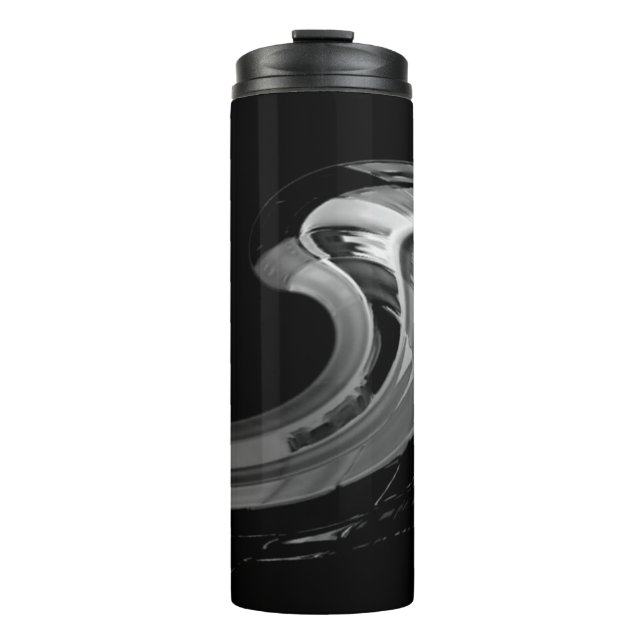 Industrial Abstract Faux Metal Wave Design Thermal Tumbler (Front)