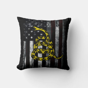 Industrial American Flag and Snake Clock Cushion