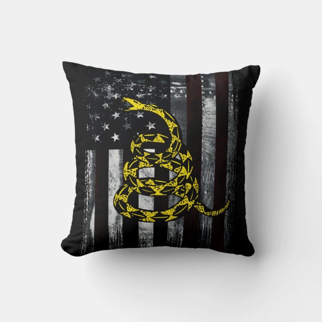 Industrial American Flag and Snake Clock Cushion (Front)