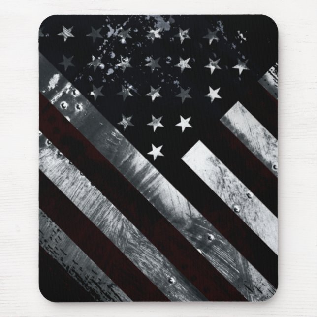 Industrial American Flag Mouse Pad (Front)