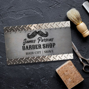 Industrial Barbershop Hair Stylist Barber Shop Business Card