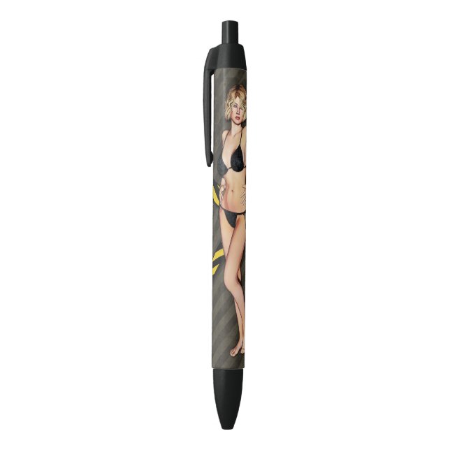 Industrial Bikini Babe Black Ink Pen (Top (Vertical))