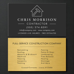 Industrial Black Silver Gold Construction Business Card