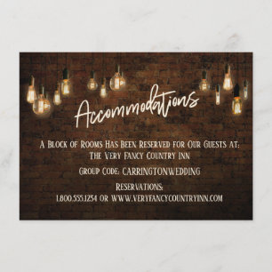 Industrial Brick Edison Lights Accommodations Enclosure Card