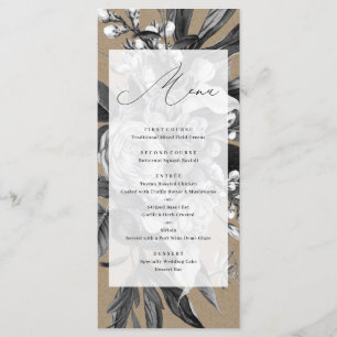 Industrial Chic Rustic Kraft Floral Wedding Menu