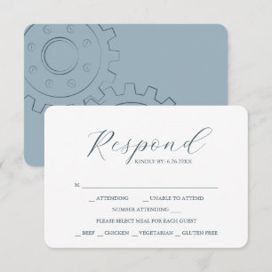 Industrial Chic Wedding Meal Choice RSVP Cards
