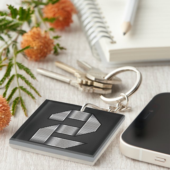 Industrial Chrome Number 2 Bold Metallic Key Ring (Creator Uploaded)