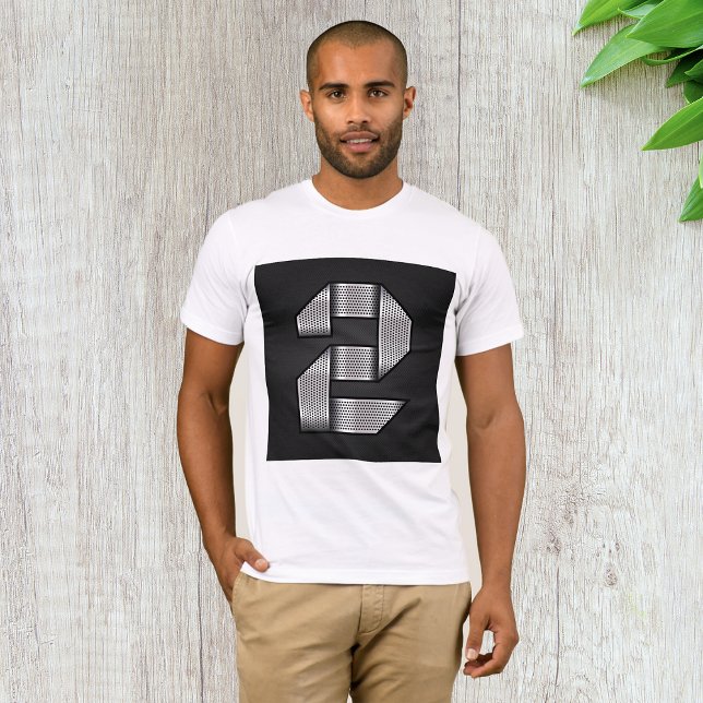 Industrial Chrome Number 2 Bold Metallic T-Shirt (Creator Uploaded)