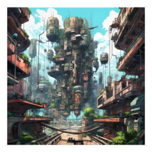 Industrial City Science Fiction Photo Print