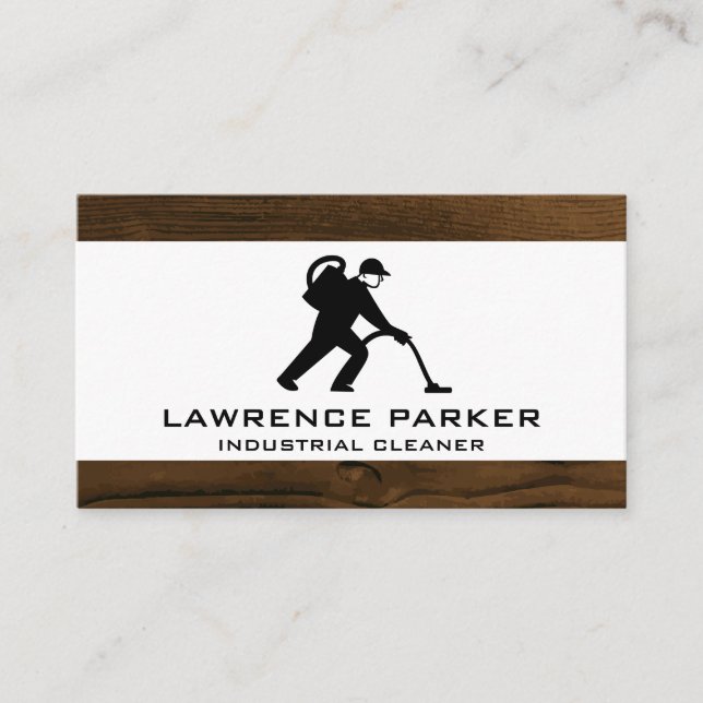 Industrial Cleaner | Wood Trim Business Card (Front)