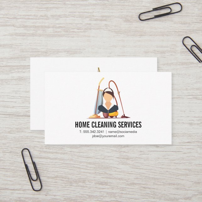 Industrial Cleaning Equipment | Maids Business Card (Front/Back In Situ)