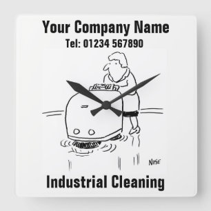 Industrial Cleaning Square Wall Clock