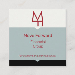 Industrial Colorblock Square Business Card