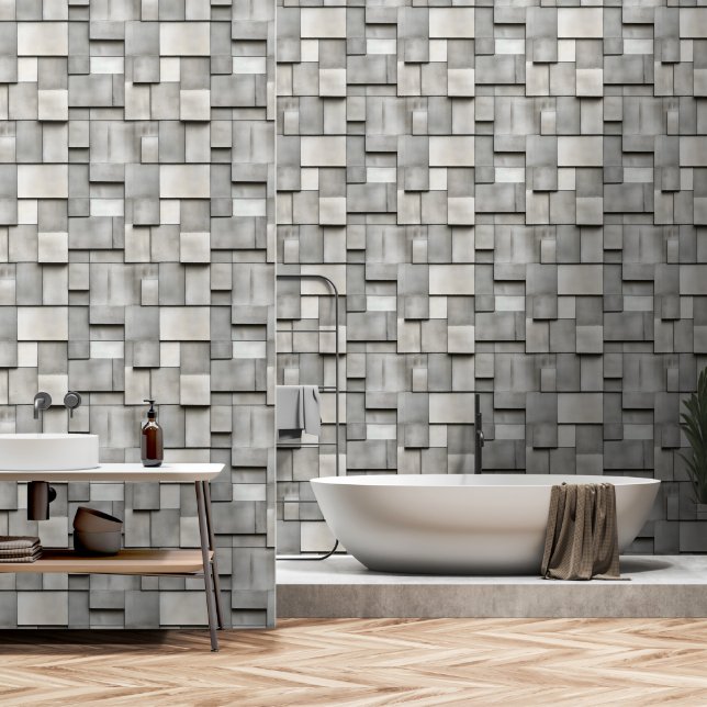 Industrial Concrete Pattern Wallpaper (Bathroom)