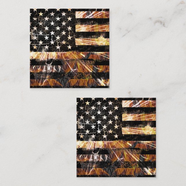 Industrial Construction Flag Sparks Discount Card (Front/Back)