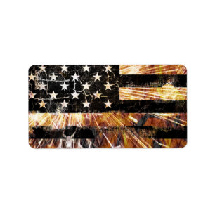 Industrial Construction Flag Sparks Label