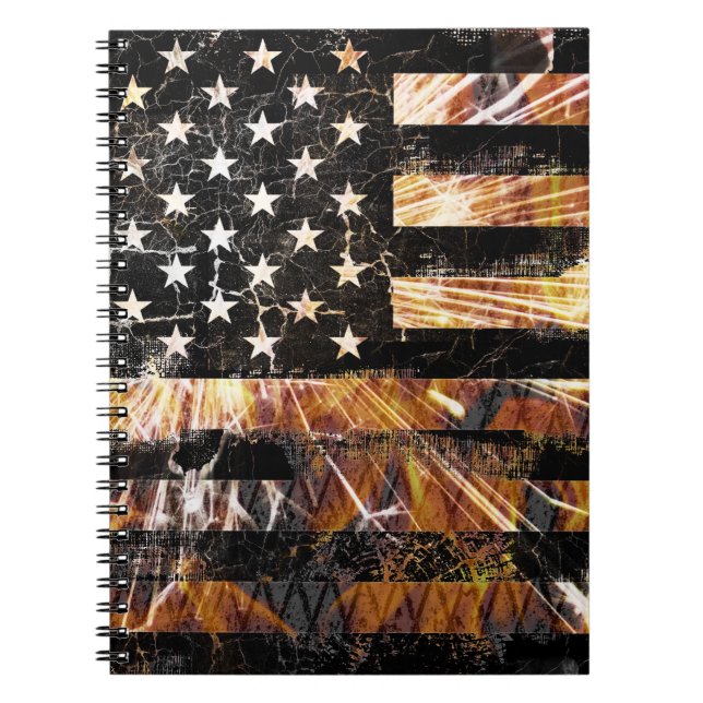 Industrial Construction Flag Sparks Notebook (Front)