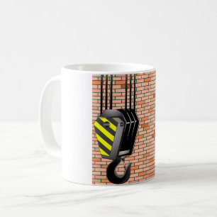 Industrial Crane Hook with Brick Wall Coffee Mug