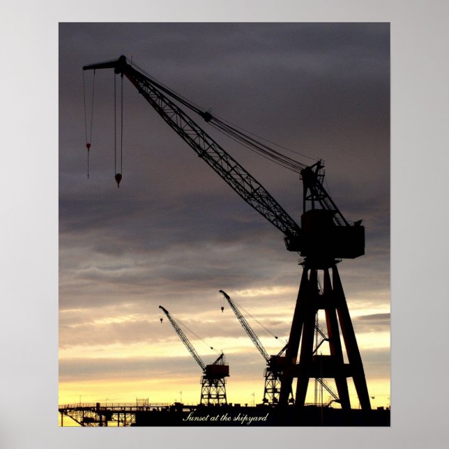 Industrial Crane Silhouette Poster (Front)