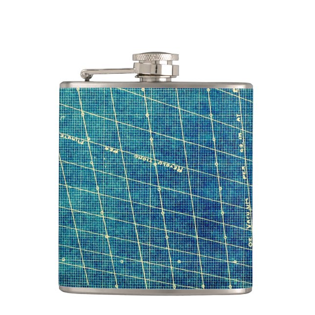 Industrial Displacement Blower Engineering Art Hip Flask (Front)