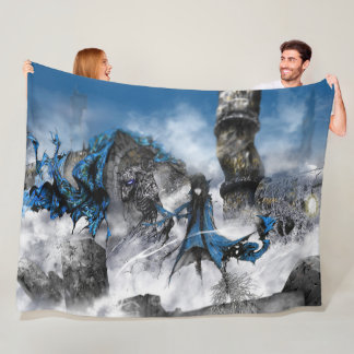 Industrial easy art - sci-fi landscape fleece blanket
