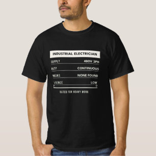 Industrial Electrician Rating Plate Gift T-Shirt