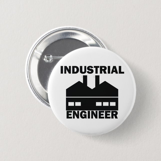 Industrial engineer 6 cm round badge (Front & Back)