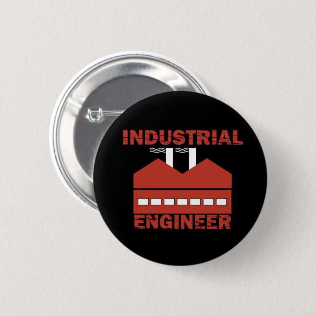 Industrial engineer 6 cm round badge (Front & Back)
