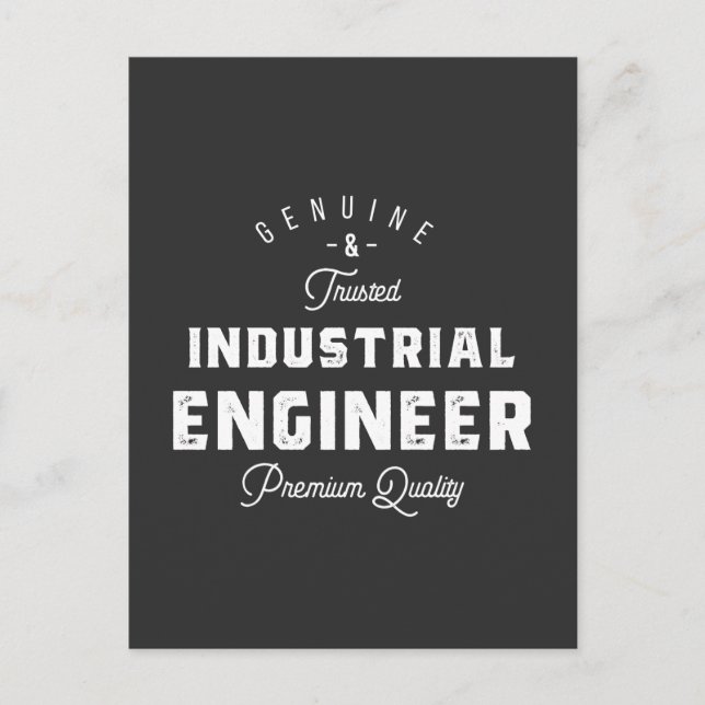 Industrial engineer, cool, engineer, engineering, postcard (Front)
